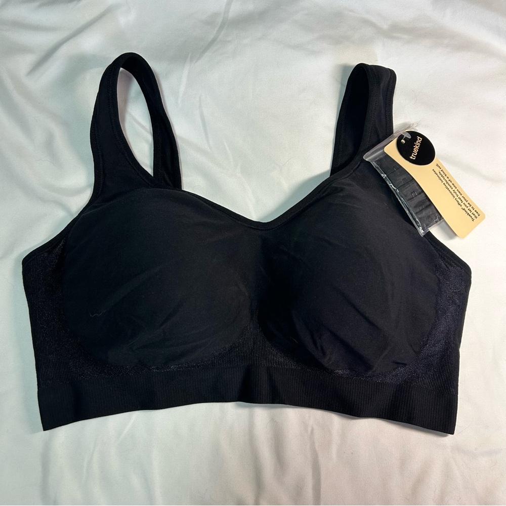 Truekind daily comfort wirefree shaper bra size Large, Black new with tags